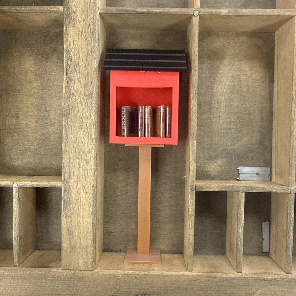 Miniature Free‎ Little Library With Books Dollhouse Minis Trinket Tray Display